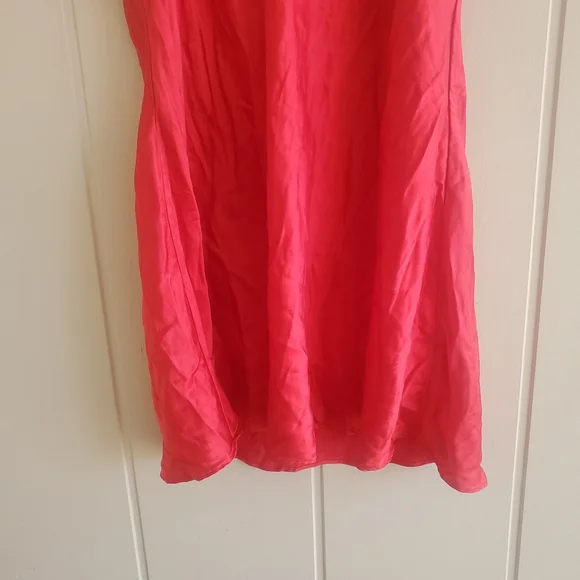 VTG Victoria's Secret LingerieLarge 100% Silk Red Babydoll Slip Dress …